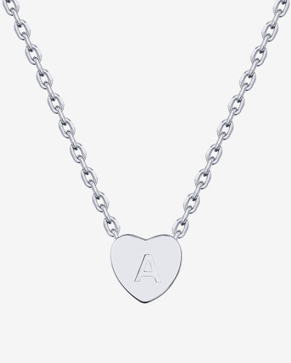 Dainty Heart Initial Necklace
