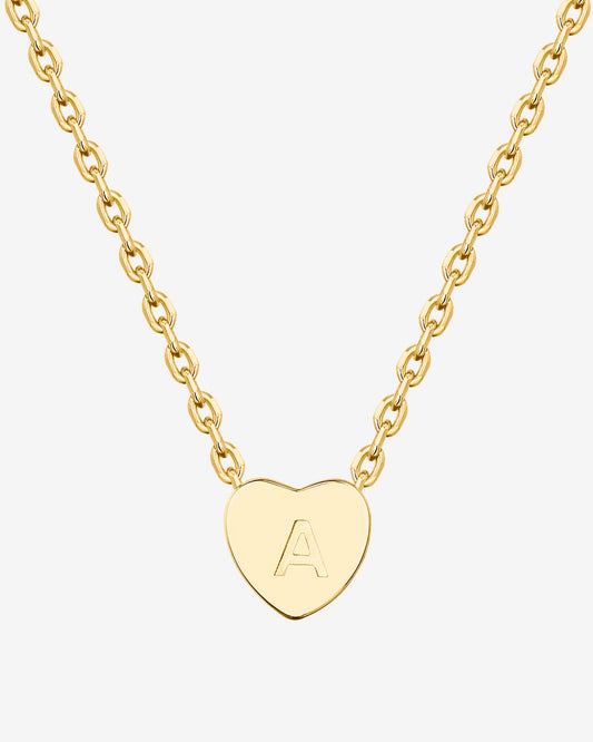 Dainty Heart Initial Necklace