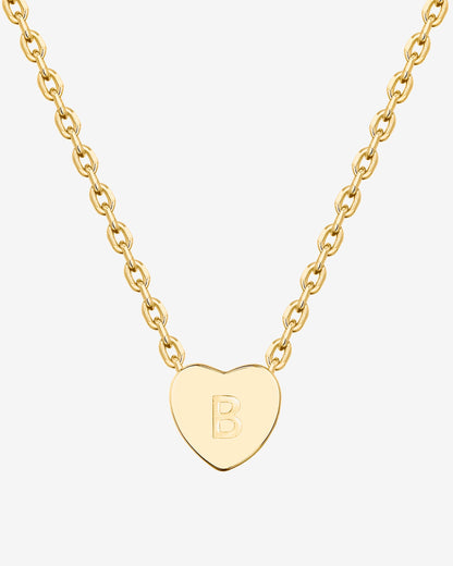 Dainty Heart Initial Necklace