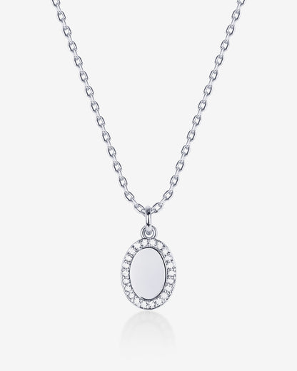 Oval Cubic Zirconia Pendant Necklace