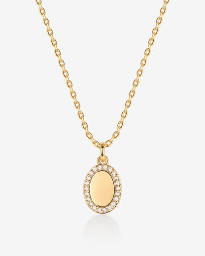 Oval Cubic Zirconia Pendant Necklace