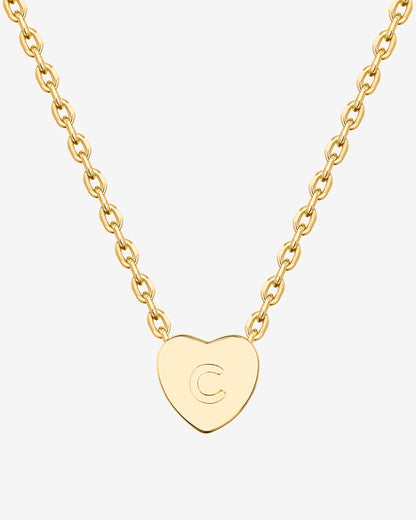 Dainty Heart Initial Necklace