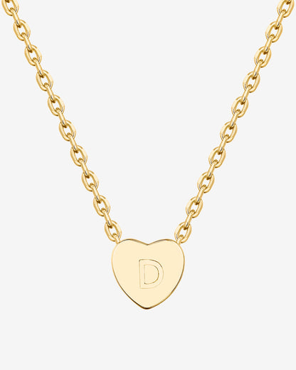 Dainty Heart Initial Necklace