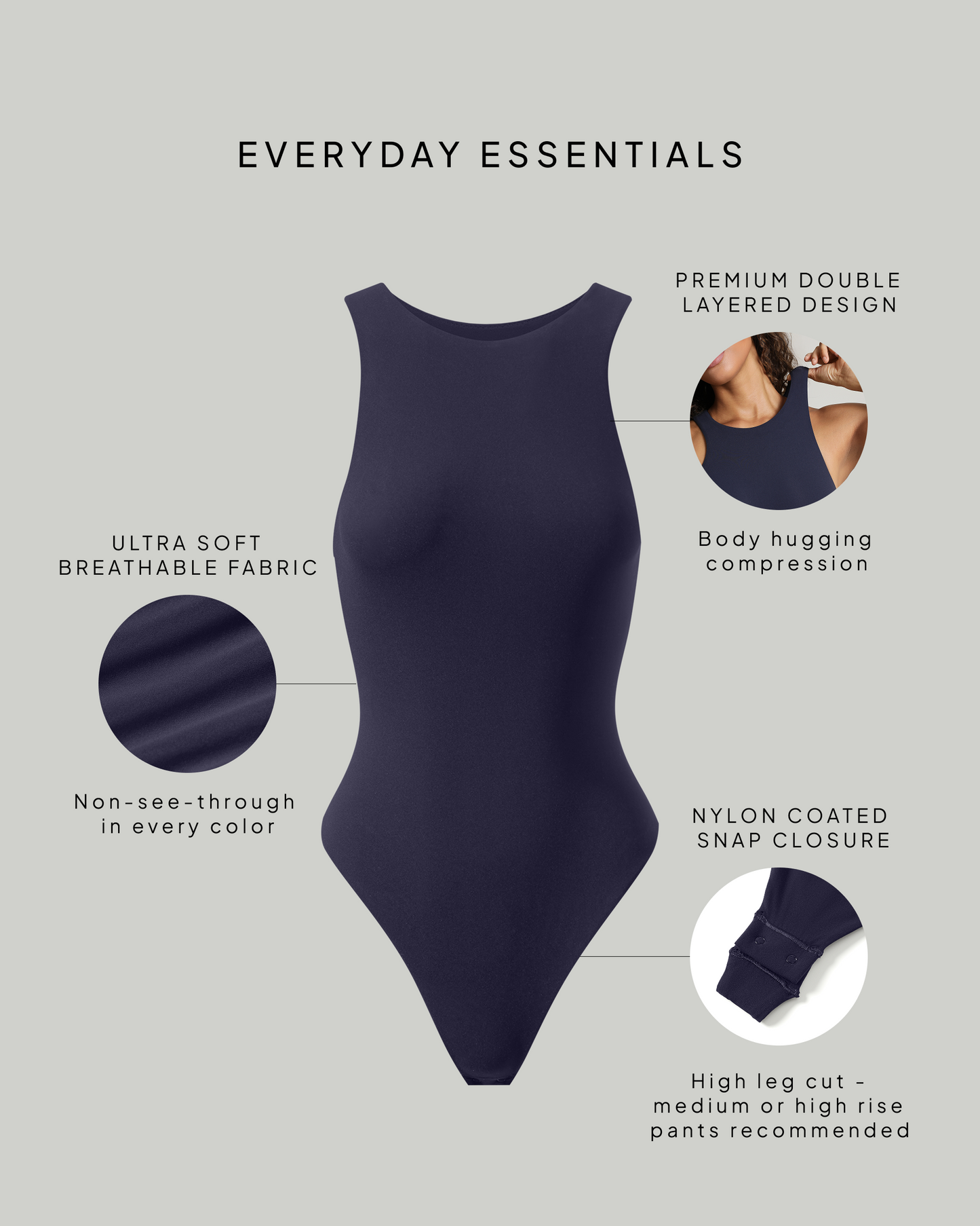 Everyday Essentials Racerback Sleeveless Bodysuit