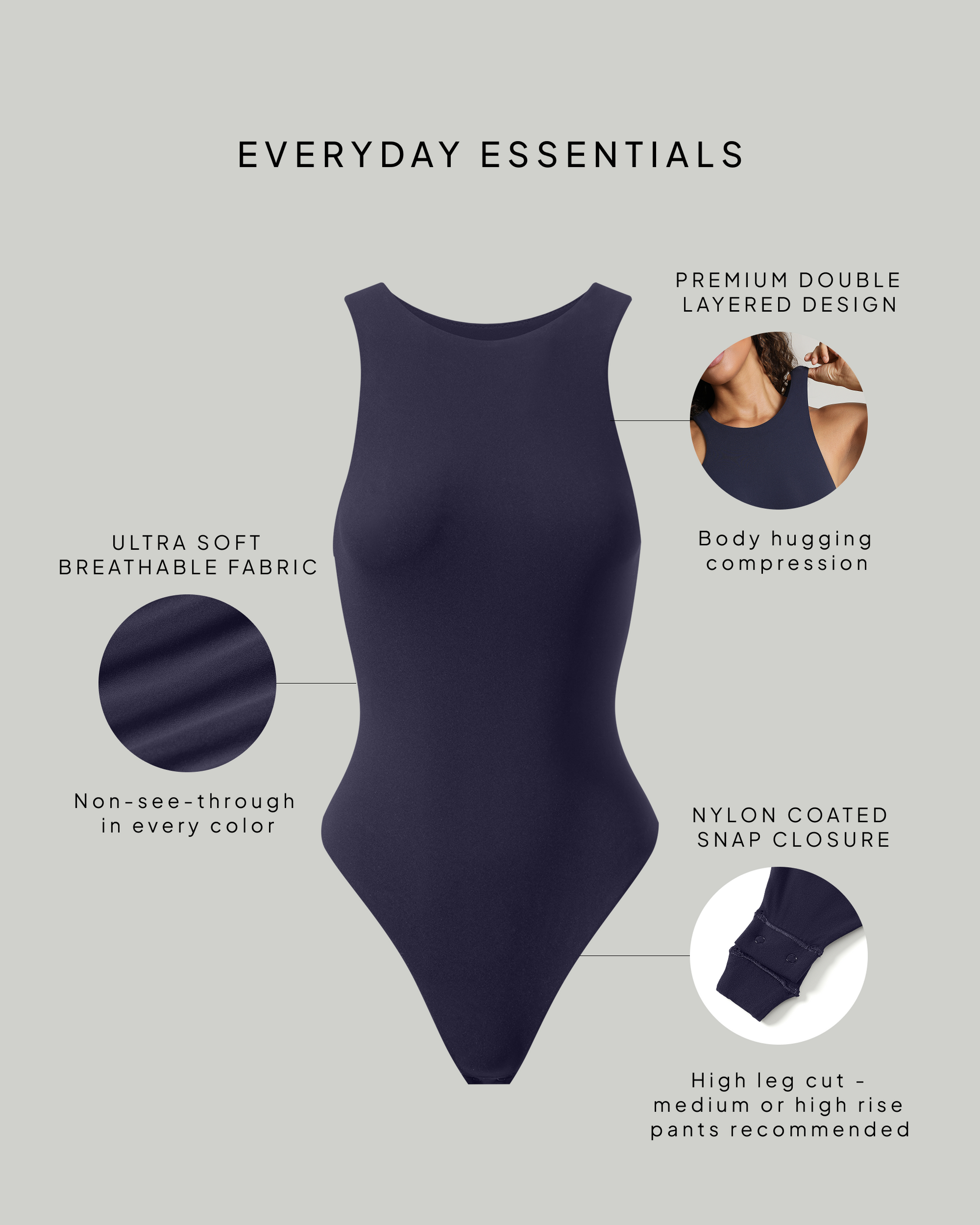 Everyday Essentials Racerback Sleeveless Bodysuit