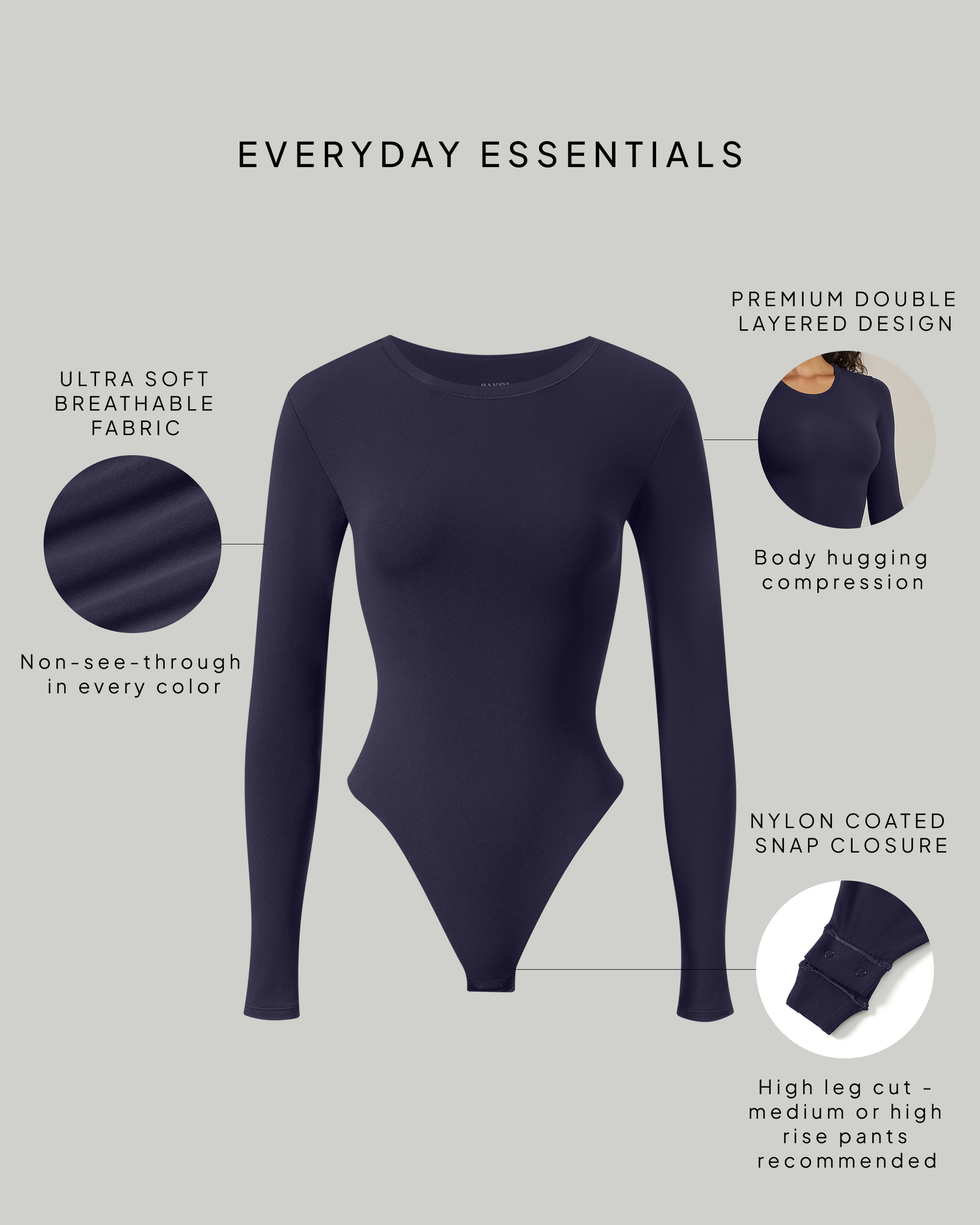 Everyday Essentials Long Sleeves Bodysuit