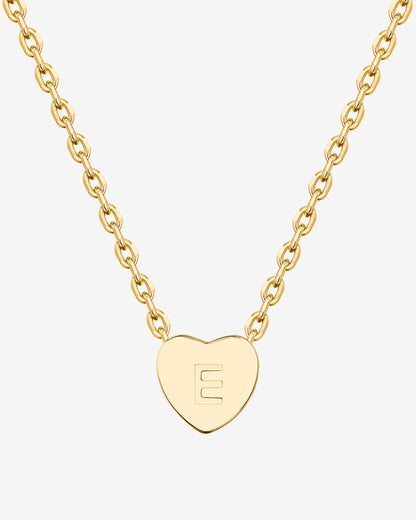 Dainty Heart Initial Necklace