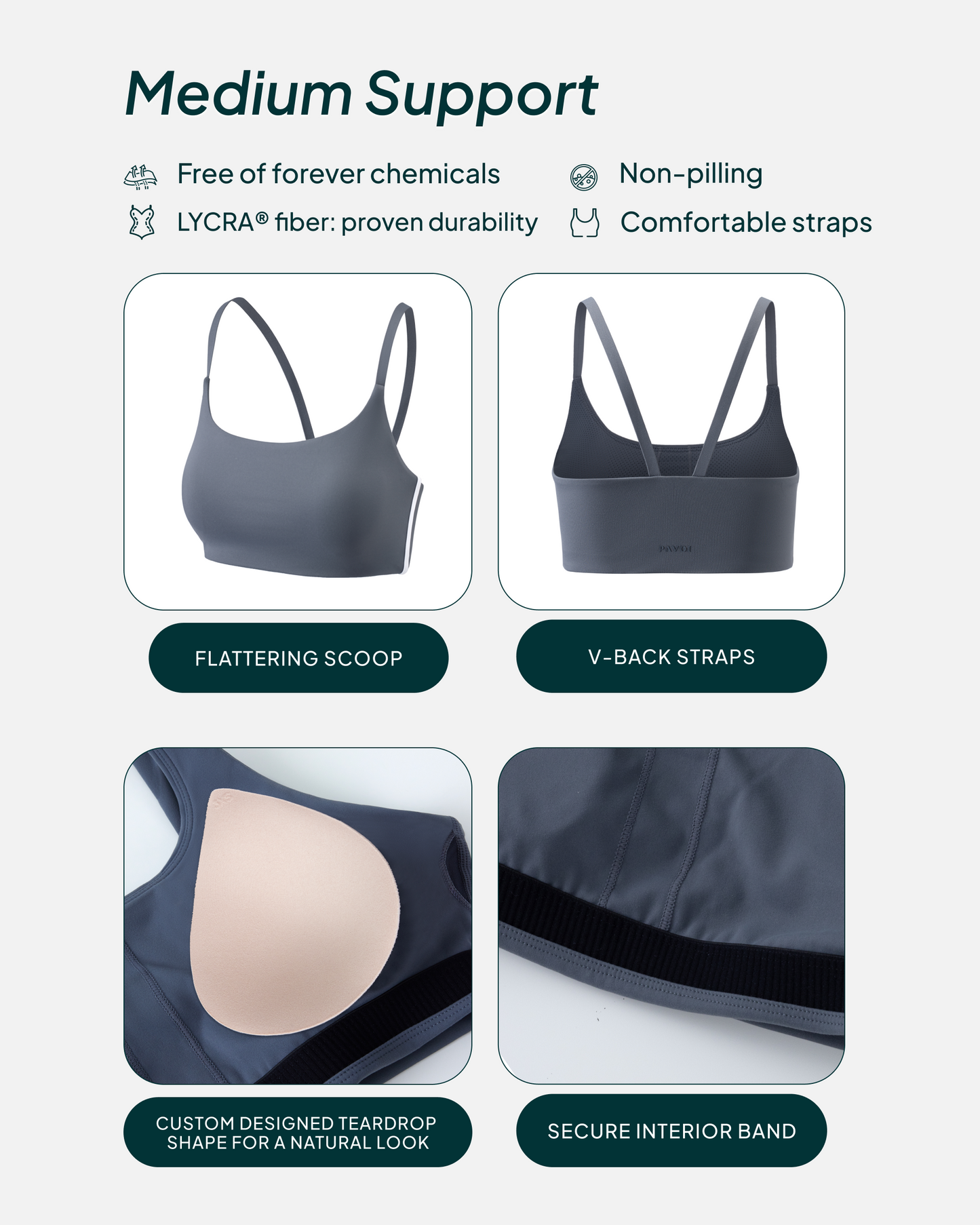 Athleisure Contrast Scoop Medium-Support Sports Bra