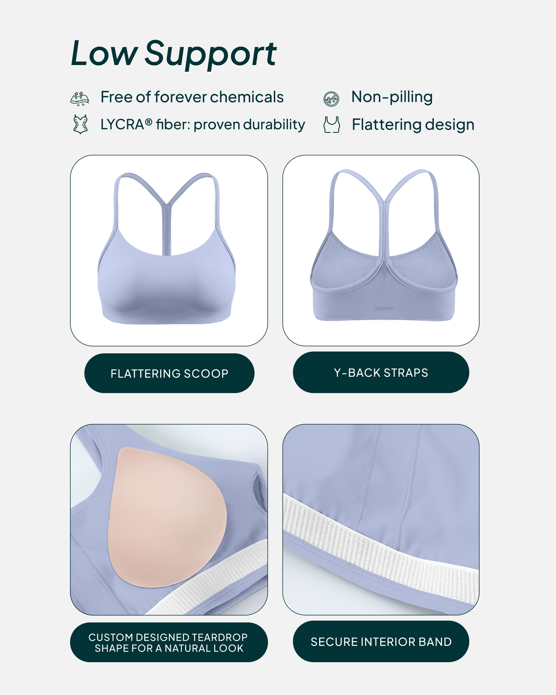 Athleisure Y-Back Buttery Soft Low Support Seasonal Bra