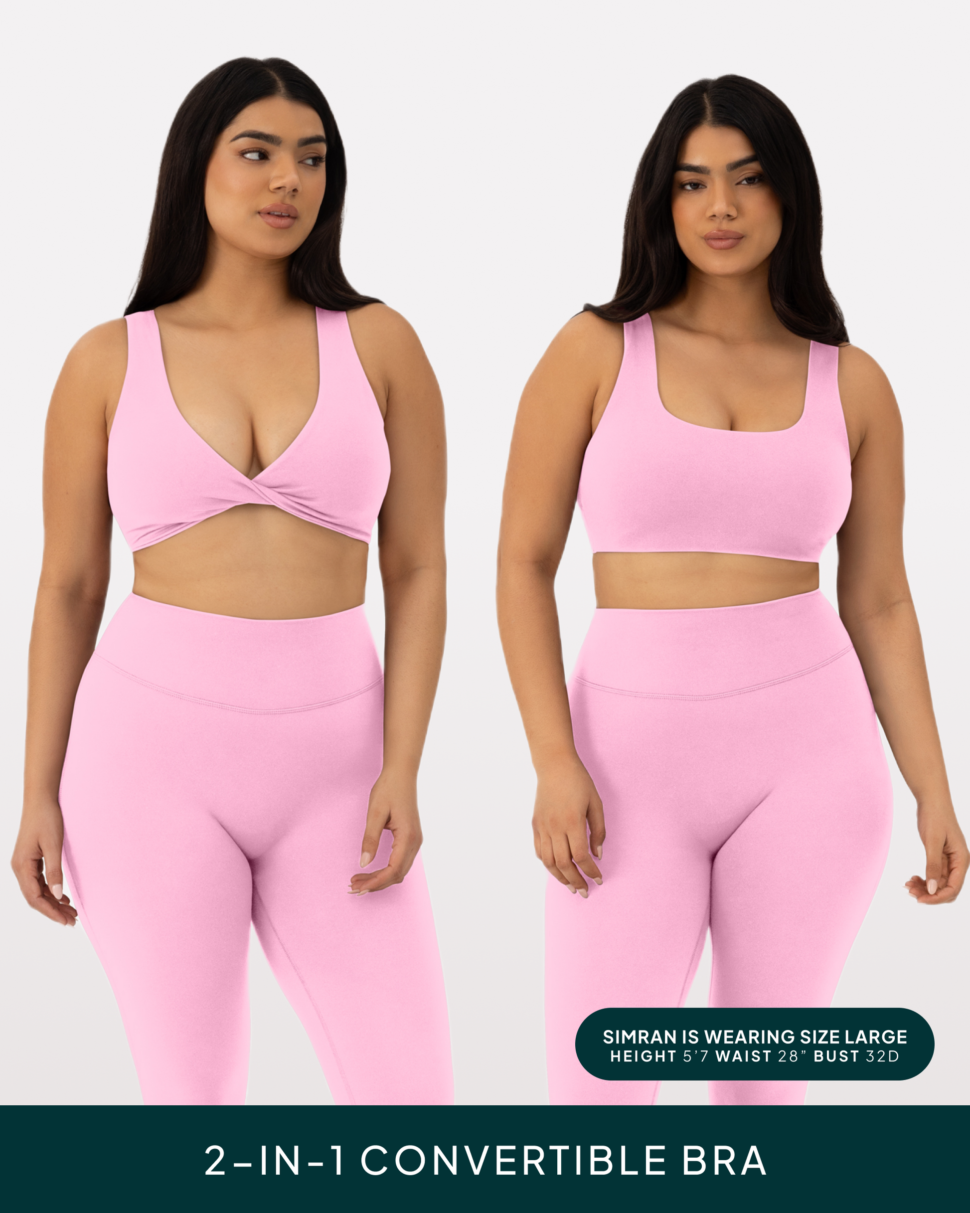 Athleisure Twist-Front Reversible Low-Impact Sports Bra