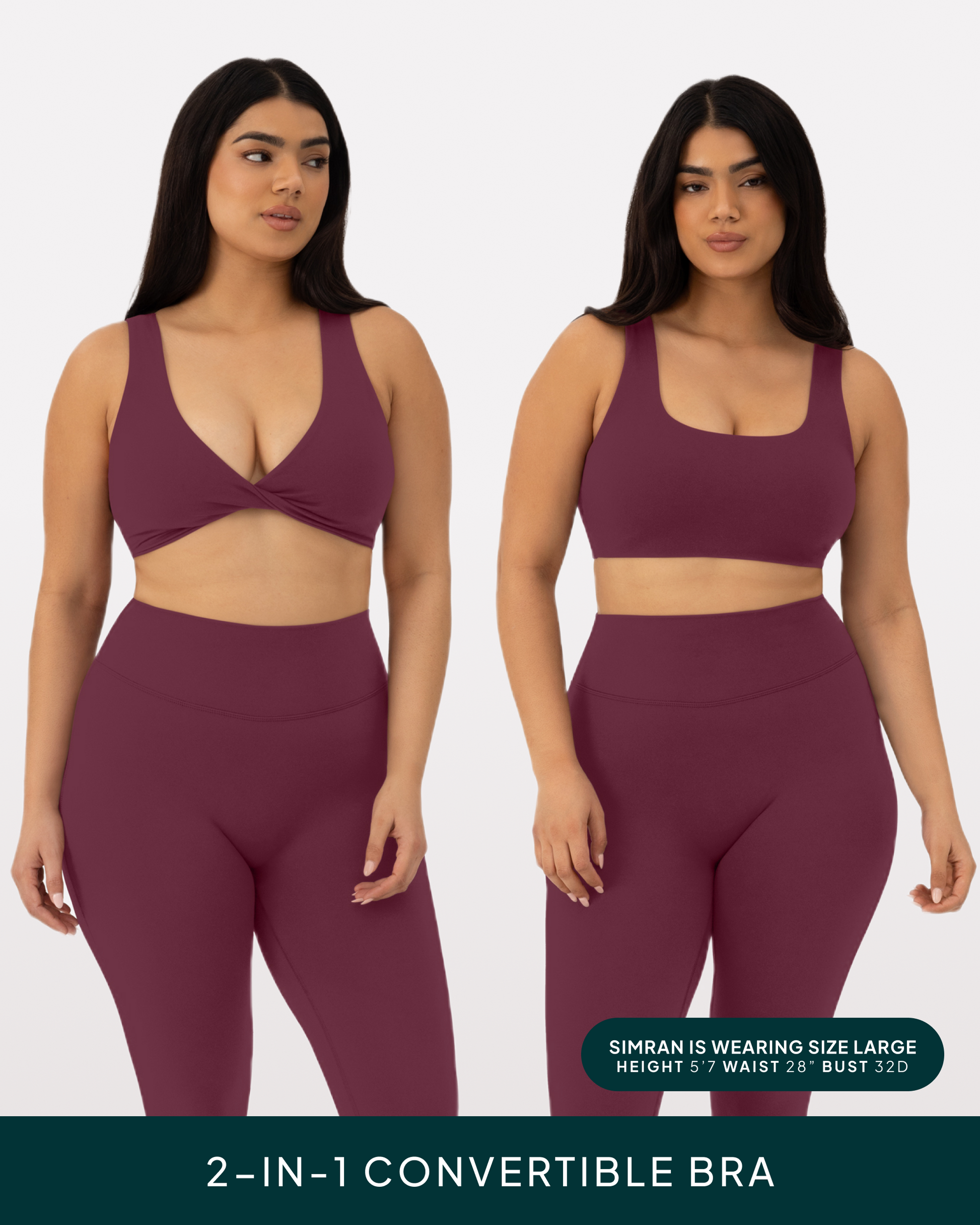 Athleisure Twist-Front Reversible Low-Impact Sports Bra