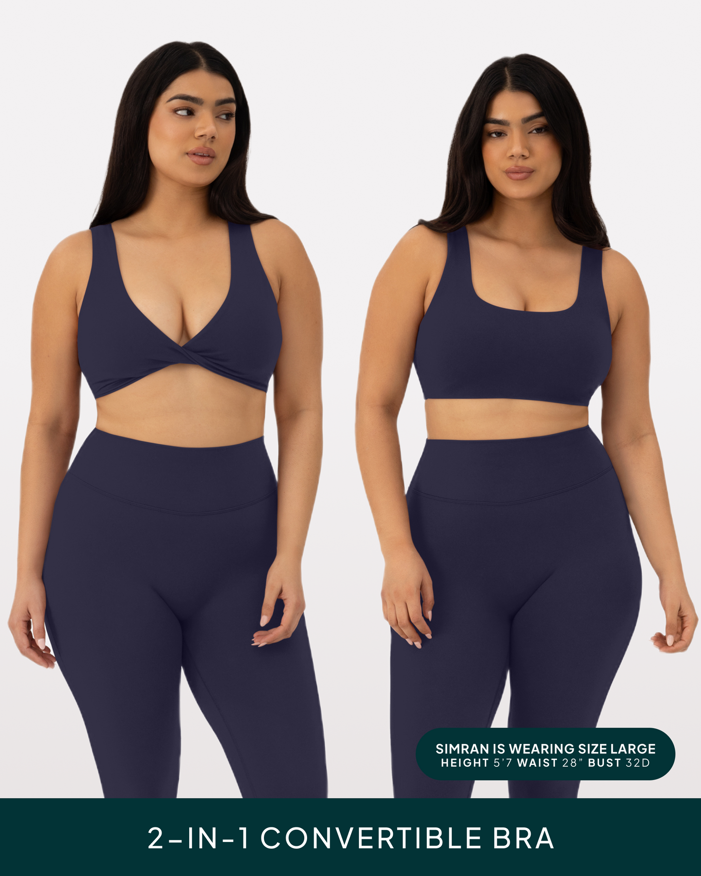 Athleisure Twist-Front Reversible Low-Impact Sports Bra