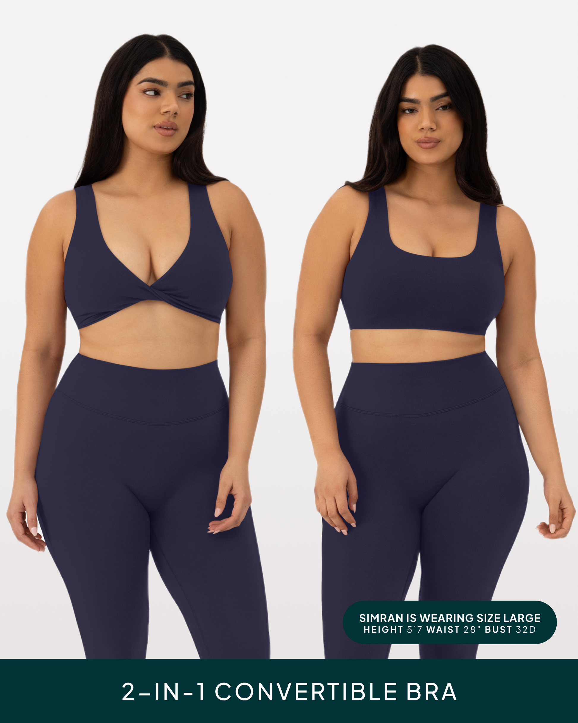 Athleisure Twist-Front Reversible Low-Impact Sports Bra