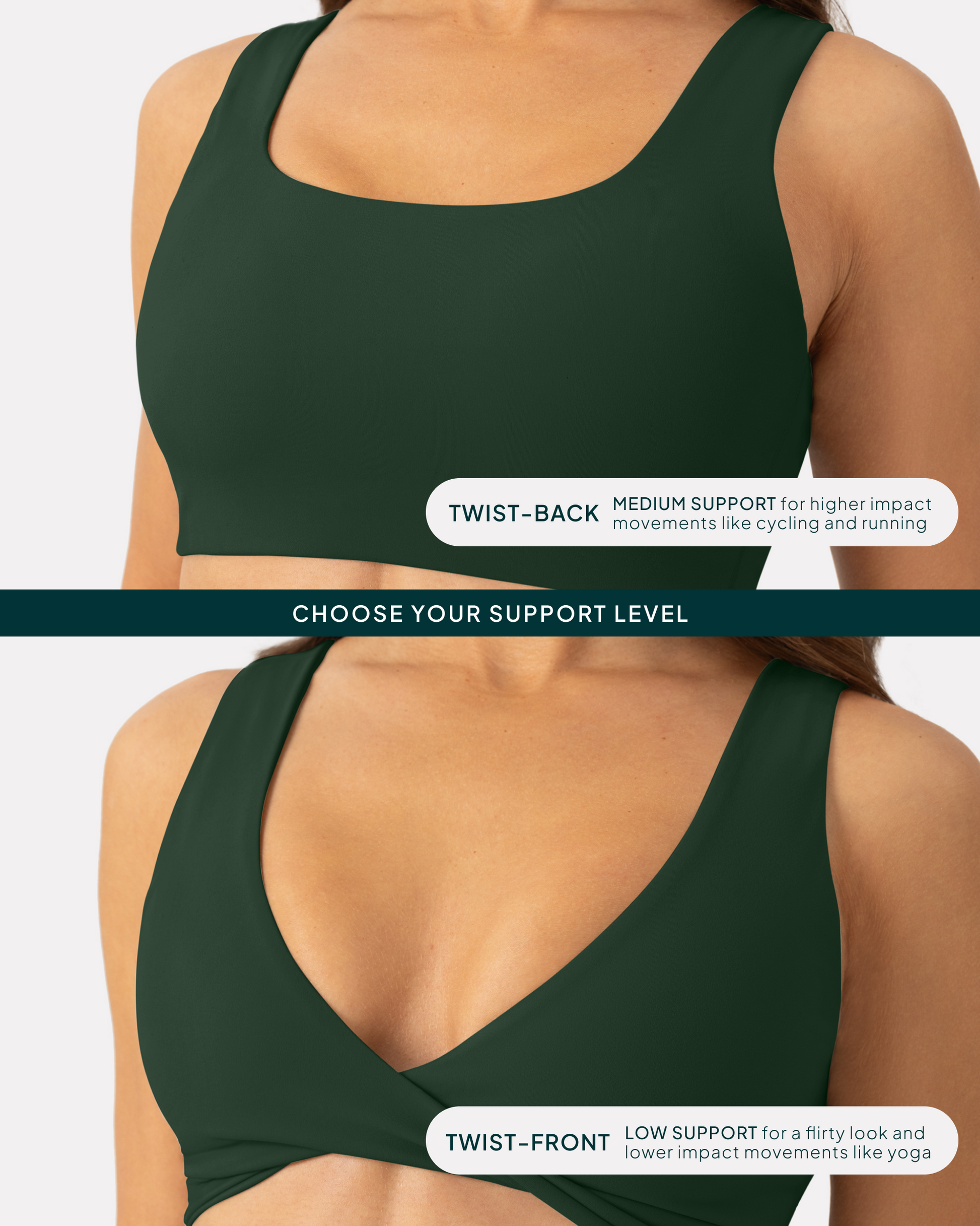 Athleisure Twist-Front Reversible Low-Impact Sports Bra