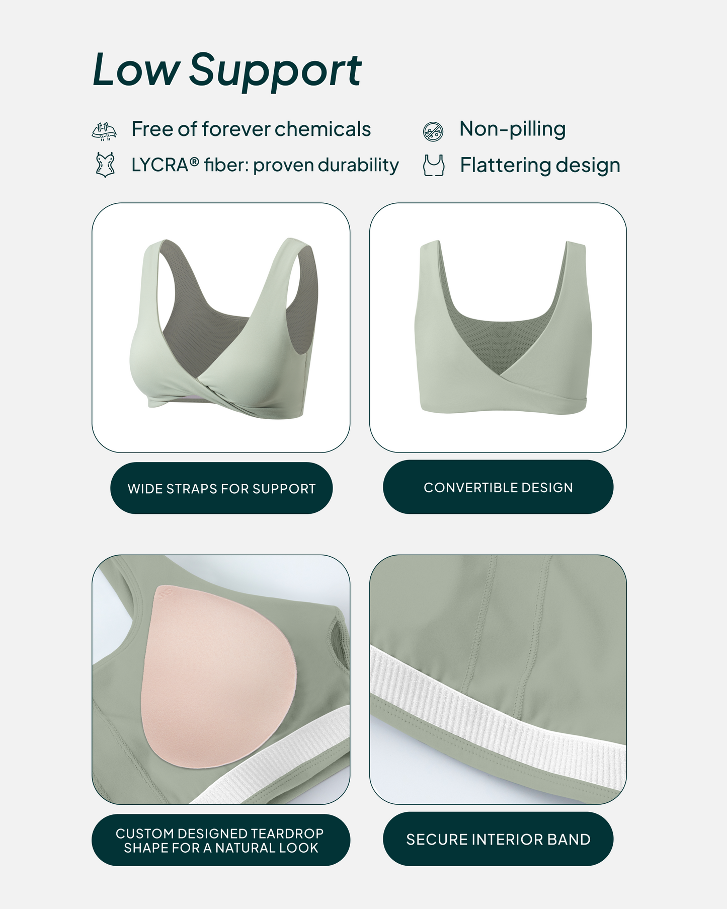 Athleisure Twist-Front Reversible Low-Impact Sports Bra