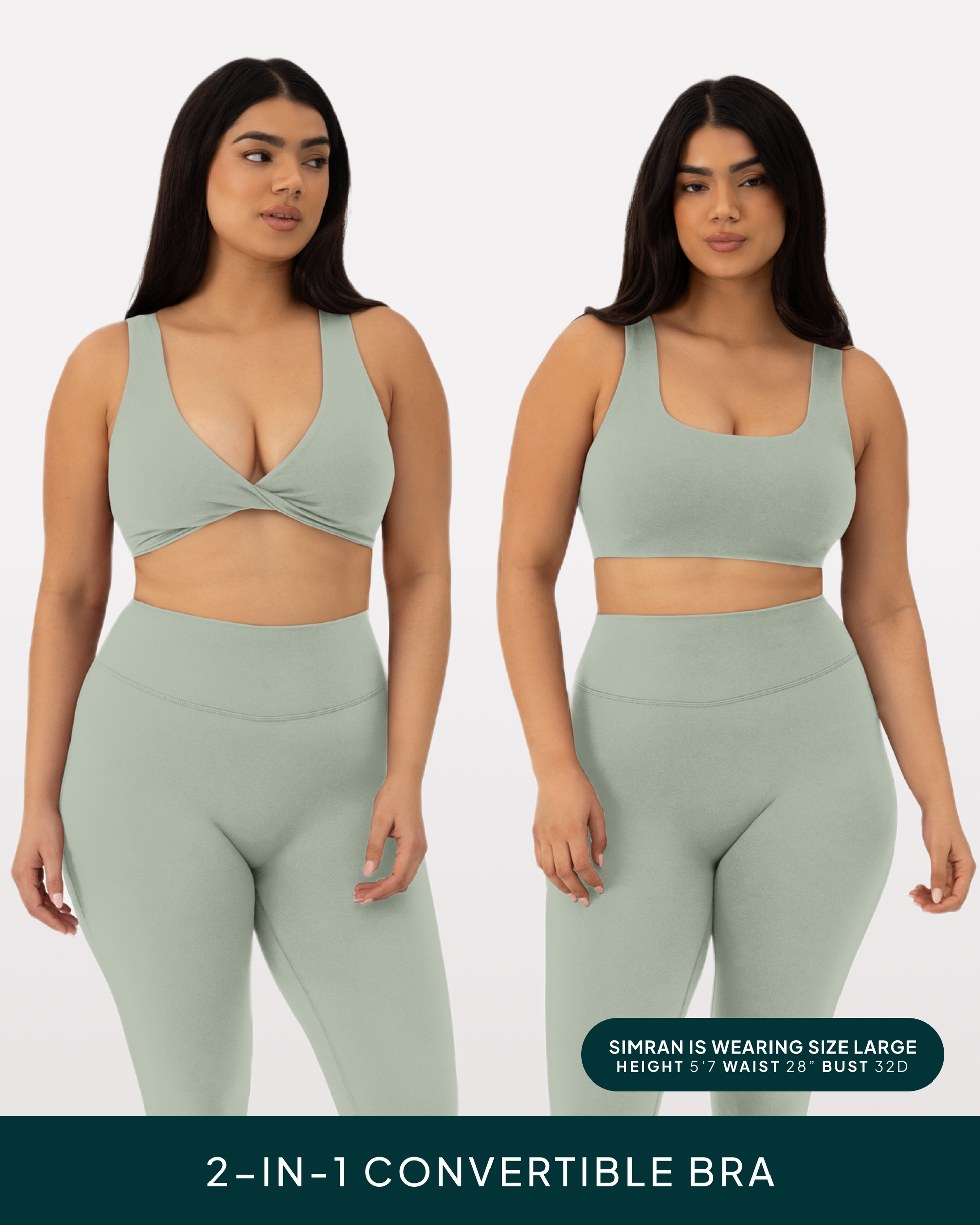 Athleisure Twist-Front Reversible Low-Impact Sports Bra