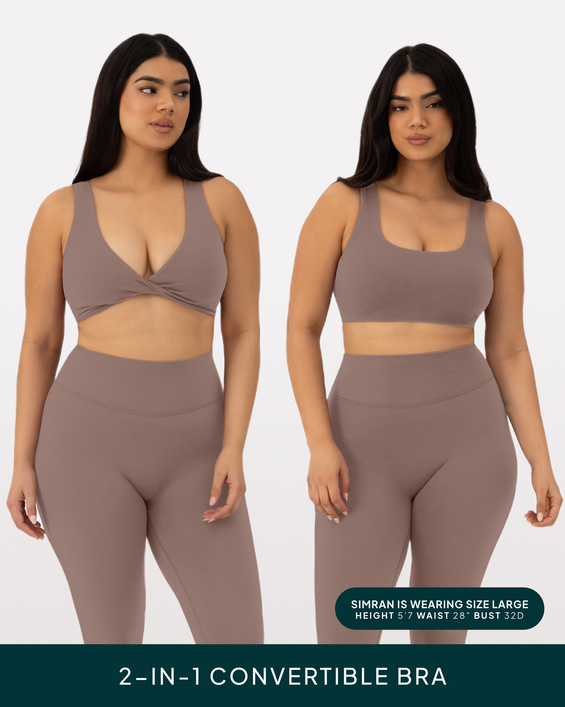 Athleisure Twist-Front Reversible Low-Impact Sports Bra