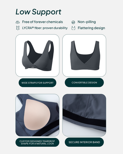 Athleisure Twist-Front Reversible Low-Impact Sports Bra