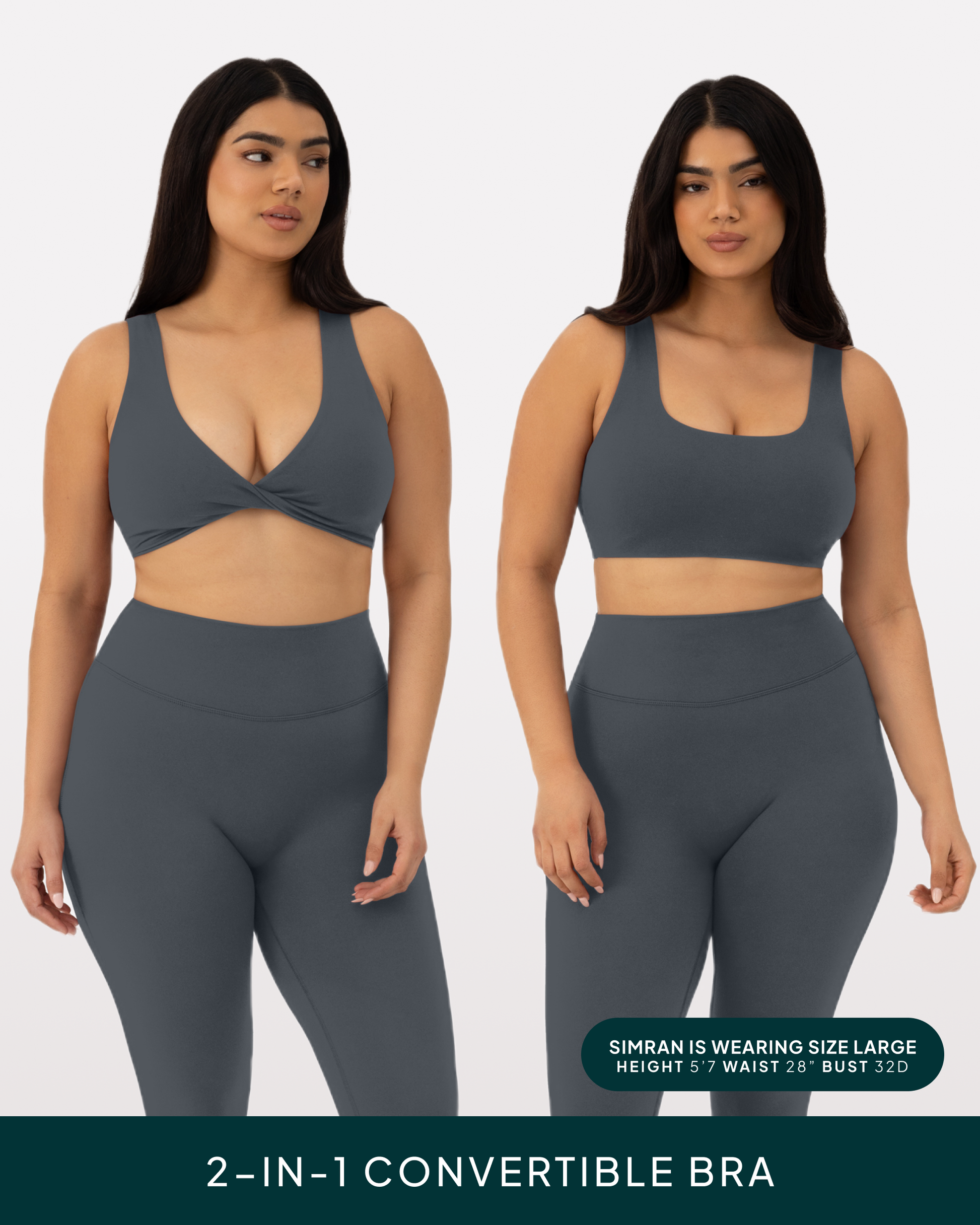Athleisure Twist-Front Reversible Low-Impact Sports Bra
