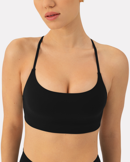 Athleisure Criss-Cross Strap Low-Impact Sports Bra