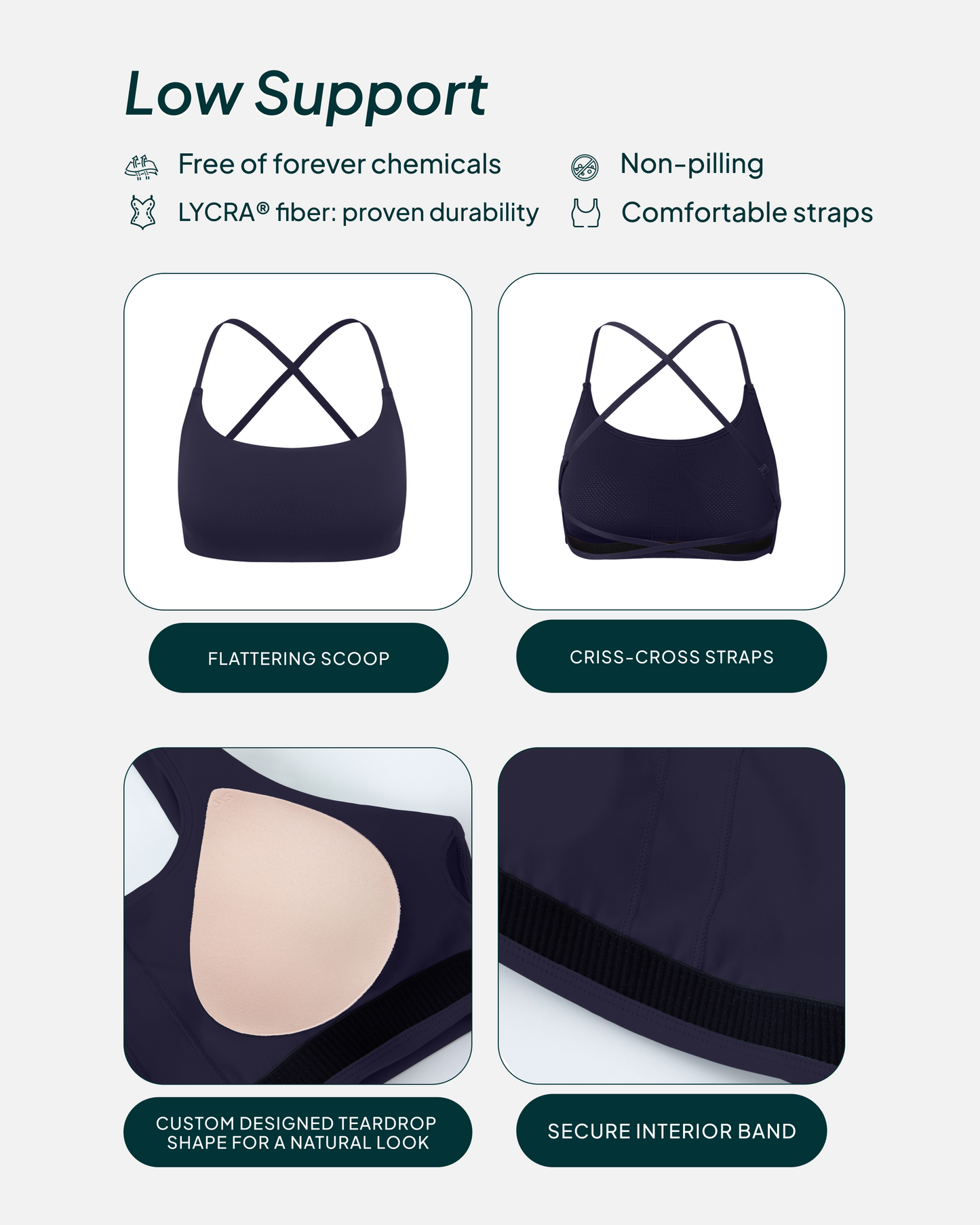 Athleisure Criss-Cross Strap Low-Impact Sports Bra