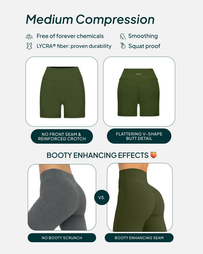 FlexFlow Butt Lifting High-Waisted 6" Biker Shorts