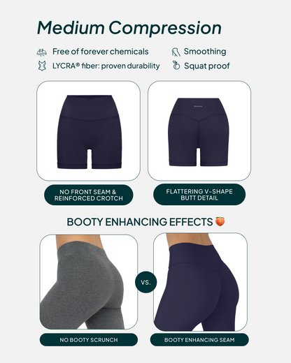 FlexFlow Butt Lifting High-Waisted 6" Biker Shorts