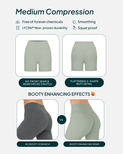 FlexFlow Butt Lifting High-Waisted 6" Seasonal Biker Shorts
