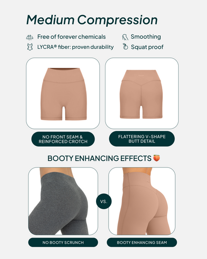 FlexFlow Butt Lifting High-Waisted 6" Biker Shorts