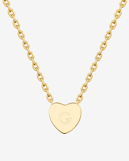 Dainty Heart Initial Necklace
