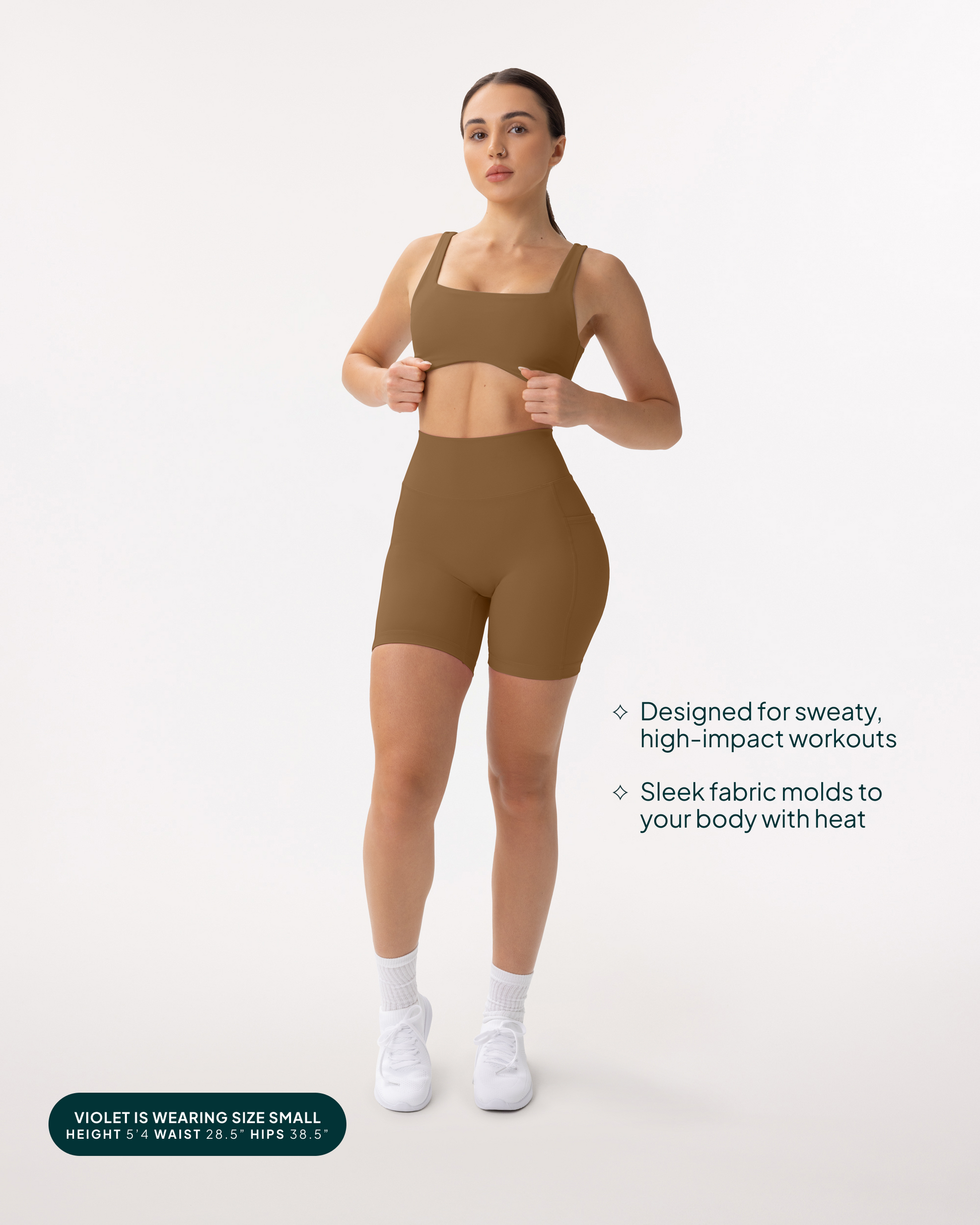 High-Waisted Butt Lifting 6" Biker Shorts with Pockets