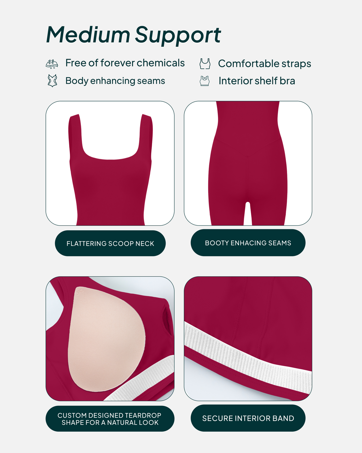 Square Neck 5" One Piece Workout Romper