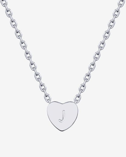 Dainty Heart Initial Necklace