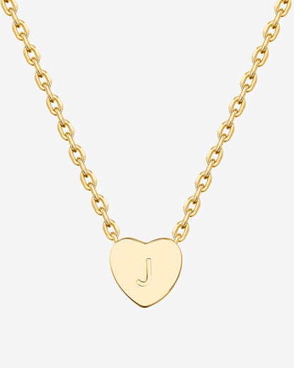 Dainty Heart Initial Necklace