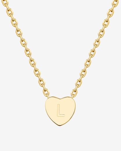 Dainty Heart Initial Necklace