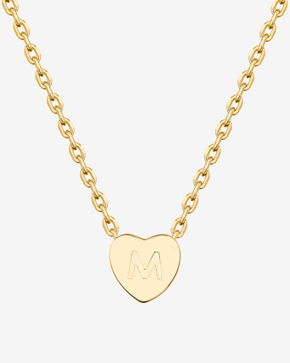Dainty Heart Initial Necklace