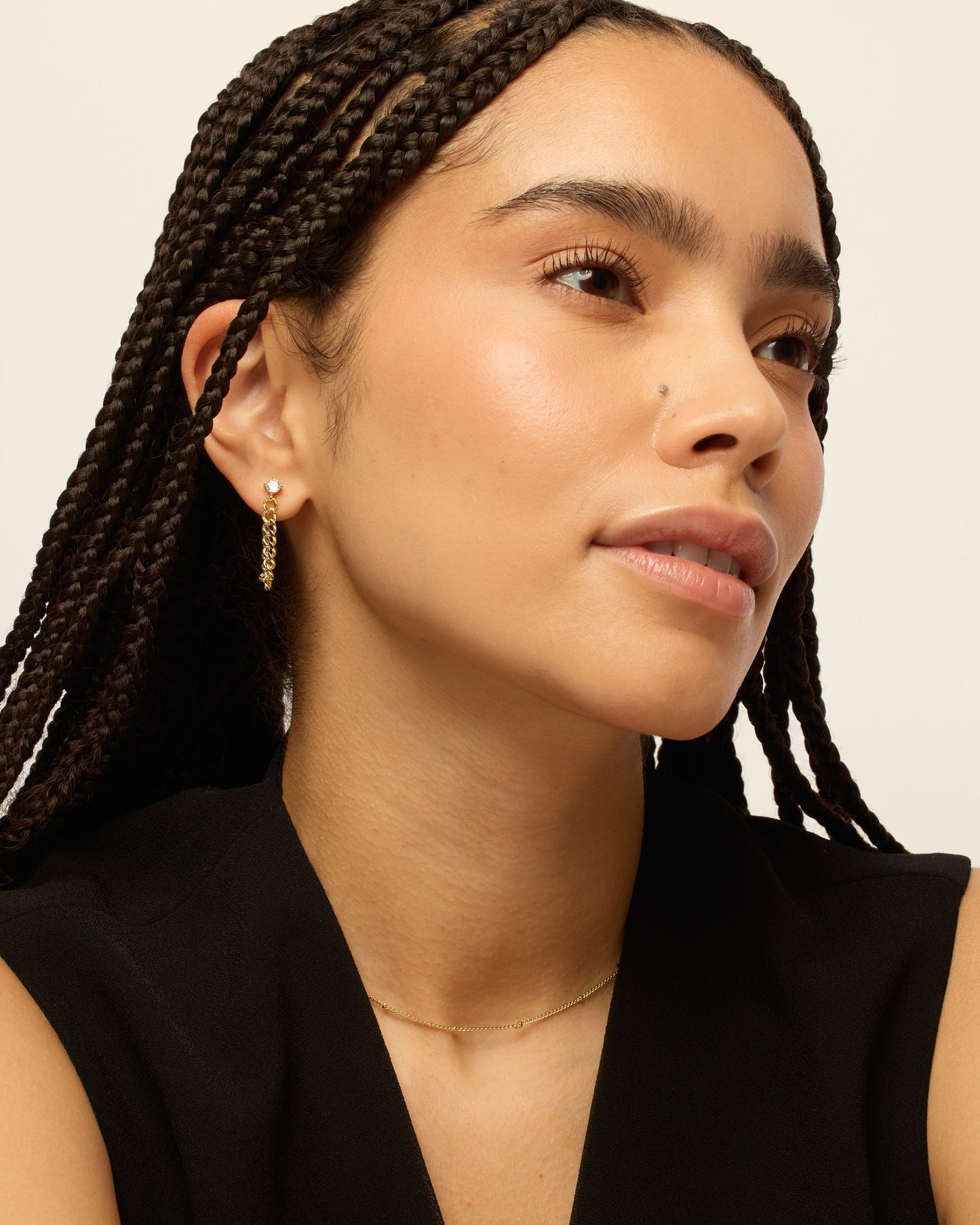 Cubic Zirconia Chained Earrings