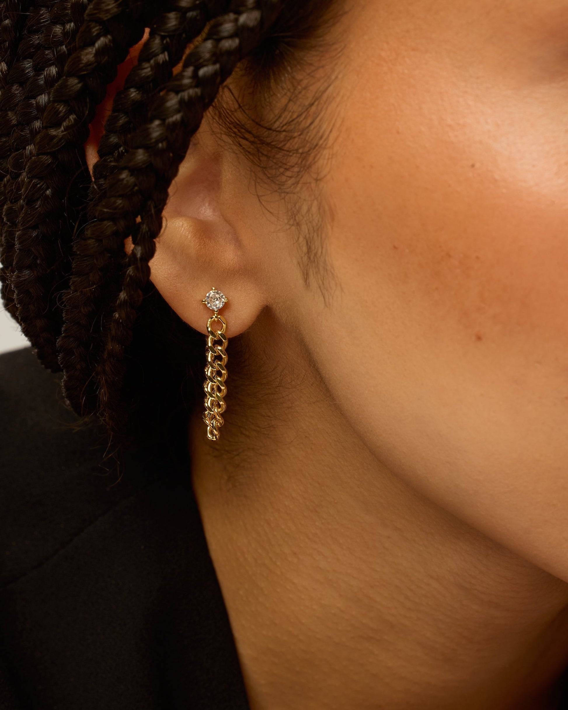Cubic Zirconia Chained Earrings