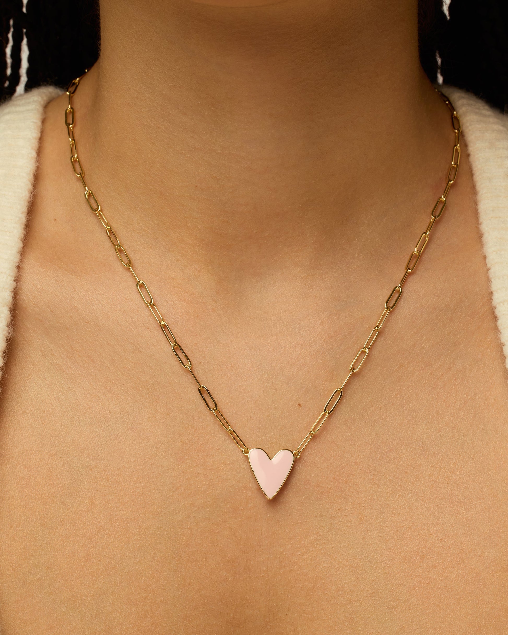 Enamel Heart Pendant Necklace