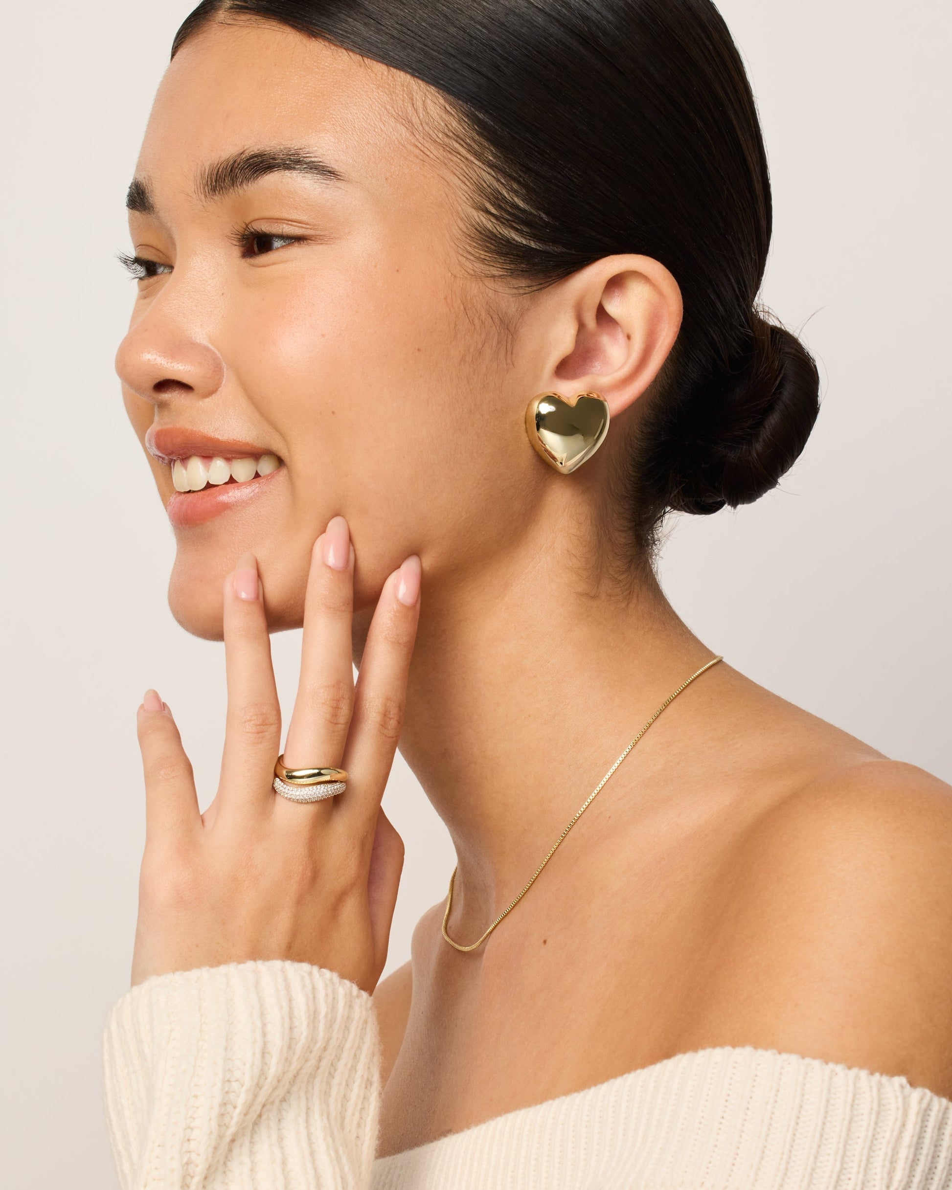 Oversized Heart Stud