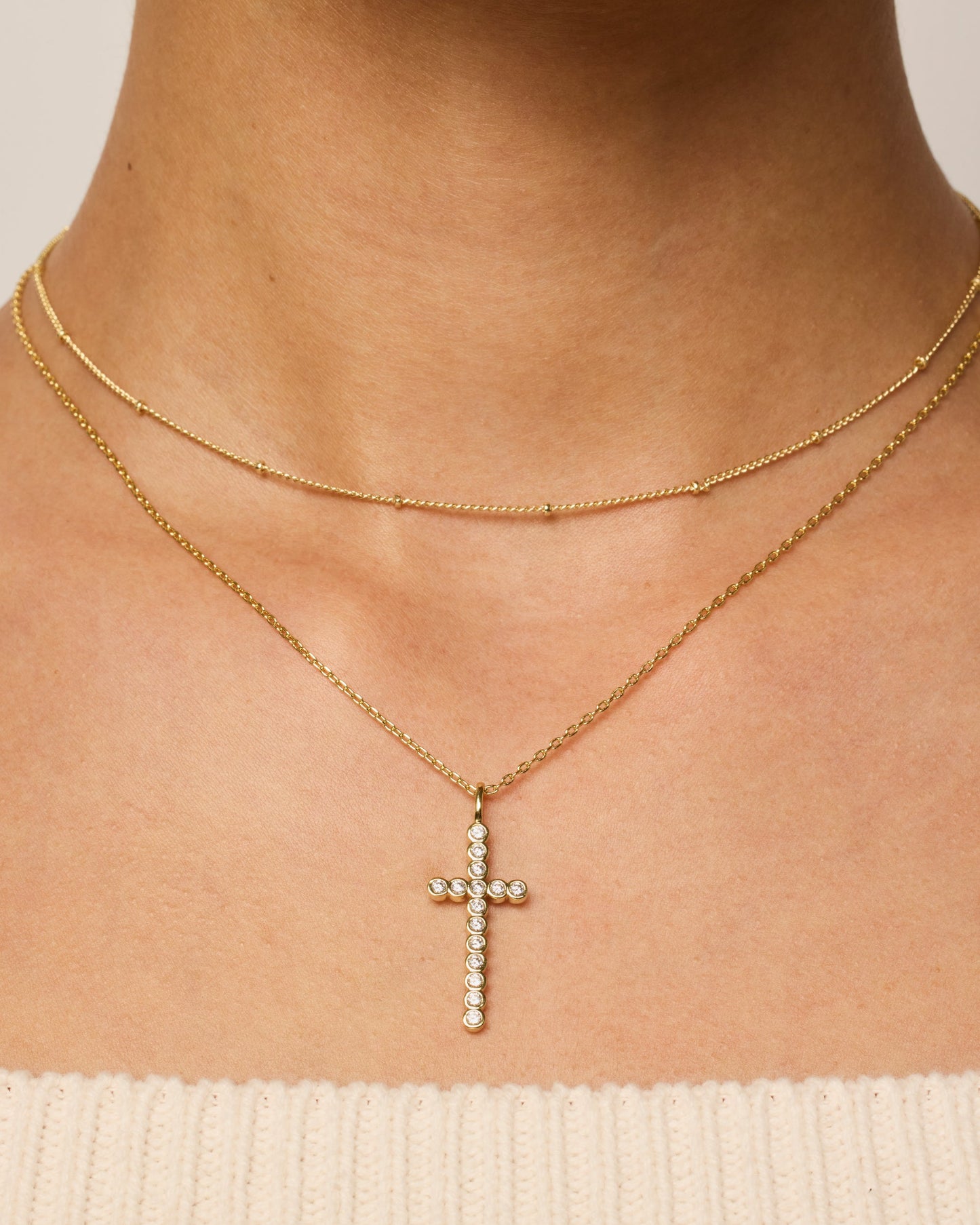 Cross Bezel Pendant