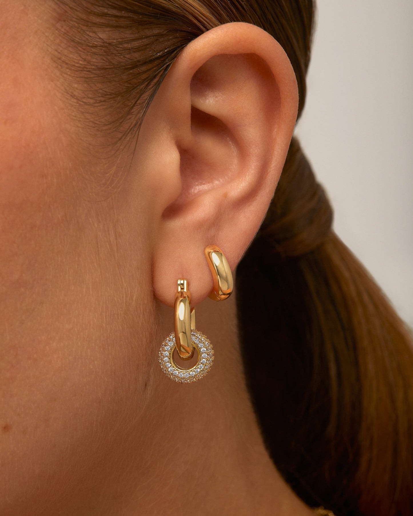 Chunky Halo Convertible Hoops