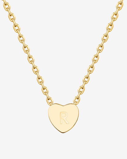Dainty Heart Initial Necklace