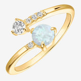 Yellow Gold White Opal