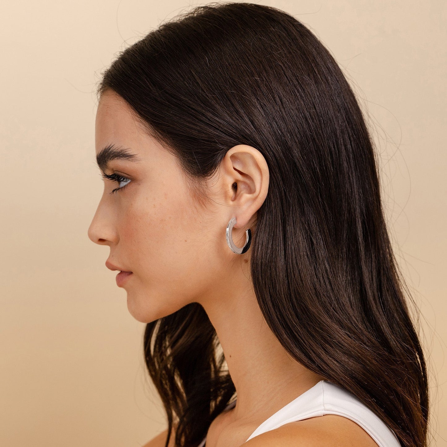 Flat Gold Hoops