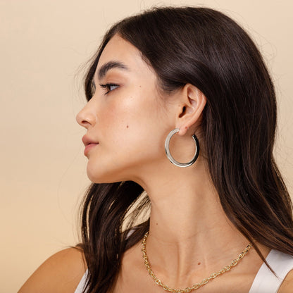 Flat Gold Hoops