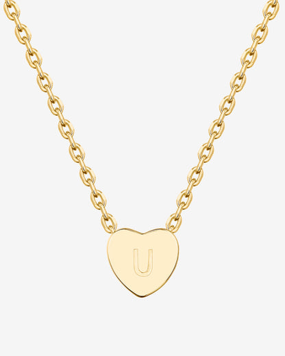 Dainty Heart Initial Necklace