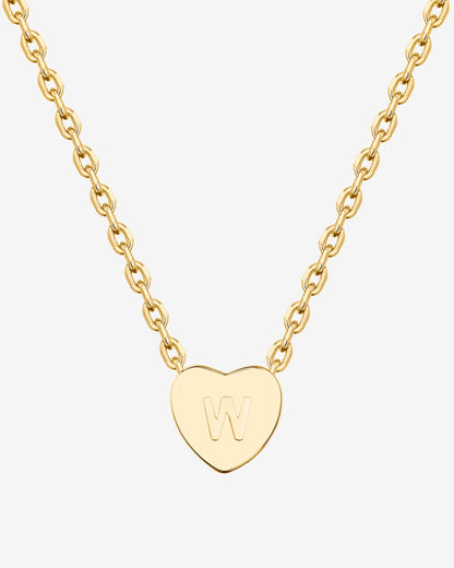 Dainty Heart Initial Necklace