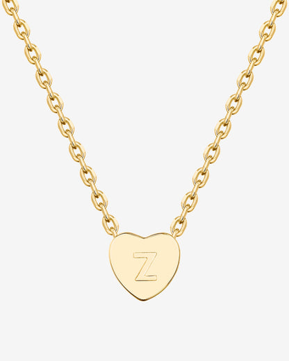 Dainty Heart Initial Necklace